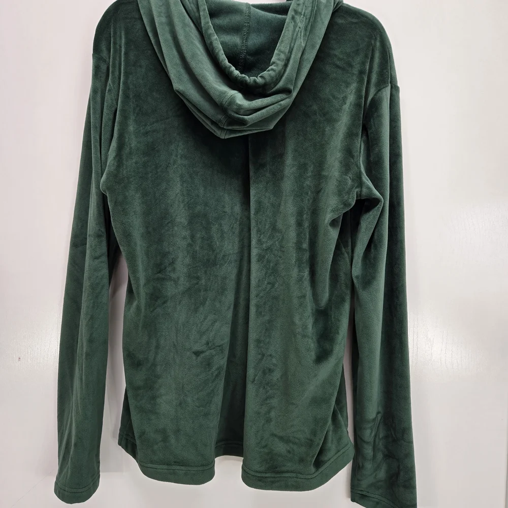 Polo Ralph Lauren Men's Medium Velour Loungewear Long Sleeve Hoodie Green Flawed